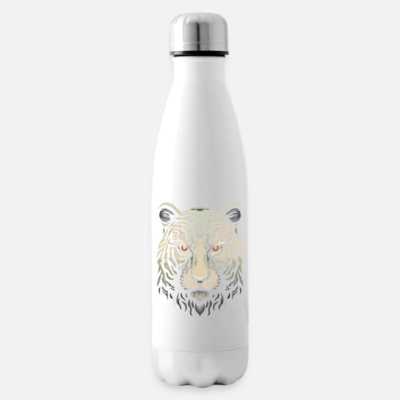 Weißer Tigerkopf - Isolierflasche - Weiß