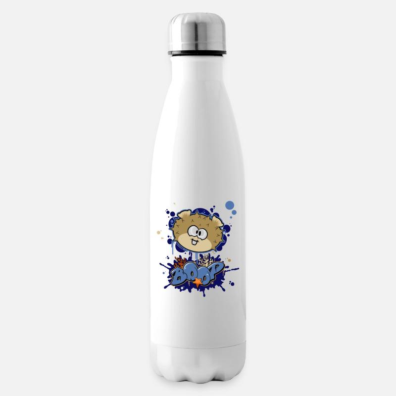Graffiti Pufferfish - Insulated Water Bottle - white
