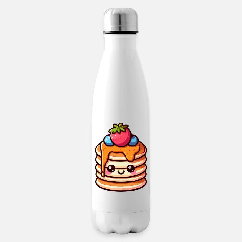 Kawaii Snack Stack T-Shirt Design - Insulated Water Bottle - white