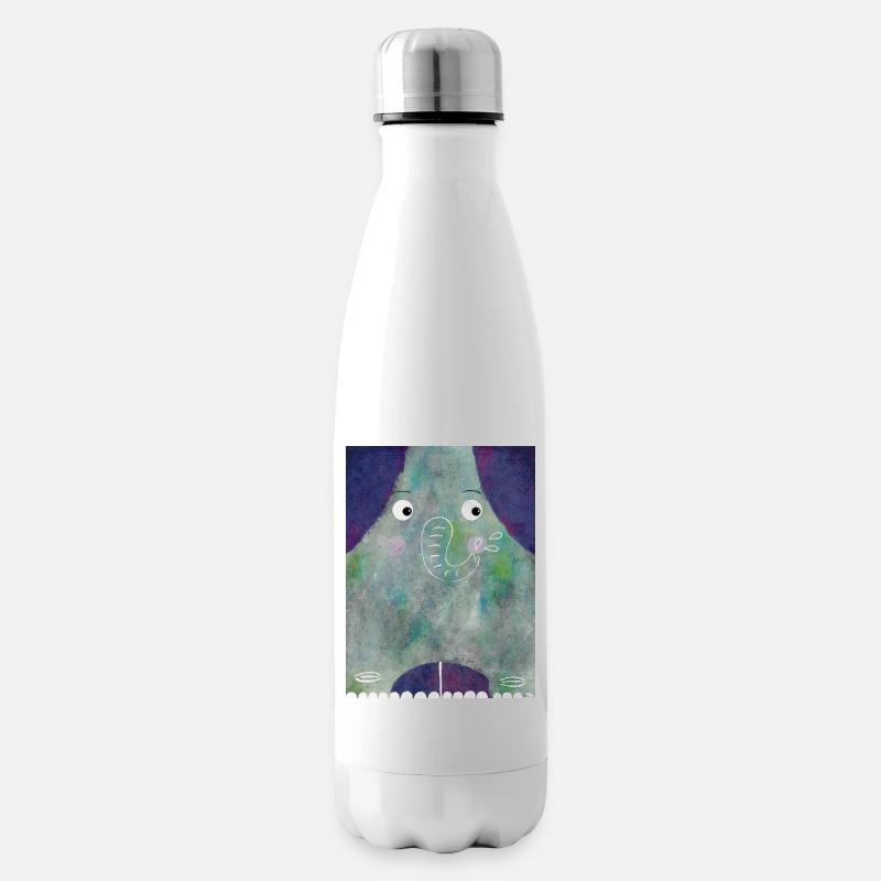 Dear Elephant with Charm - Insulated Water Bottle - white