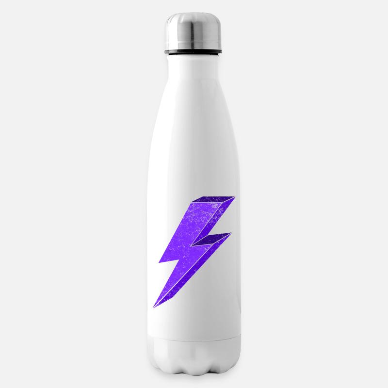 Graphique d'éclair électrisant pour vêtements 3D - Bouteille isotherme - blanc