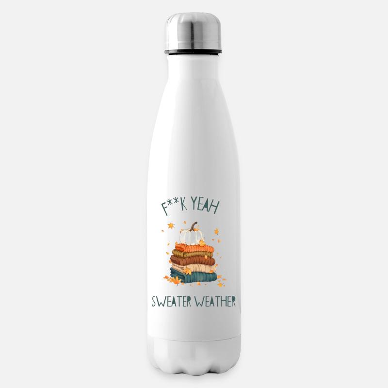 Pile de pulls automnaux - Bouteille isotherme - blanc