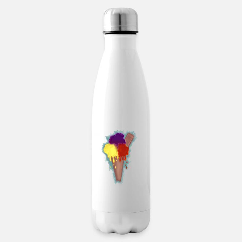 Regenbogen Eis  - Isolierflasche - Weiß