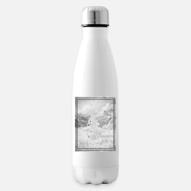 Pferd - Isolierflasche - Weiß