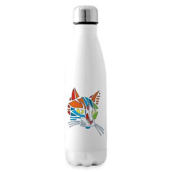 Stammes-Mosaik-Katze - Isolierflasche - Weiß - Rechts
