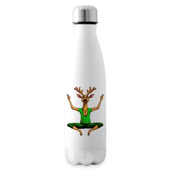 Cerf de yoga - Bouteille isotherme - blanc - Droite