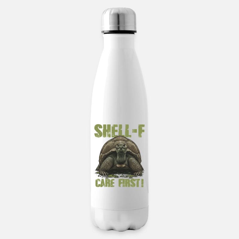 Turtle Shell-f Care First Humor - Insulated Water Bottle - white