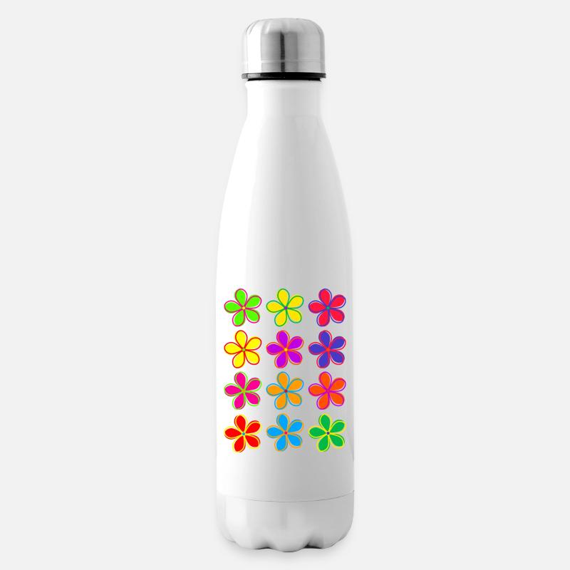 Gänseblümchen-Blumen - Isolierflasche - Weiß