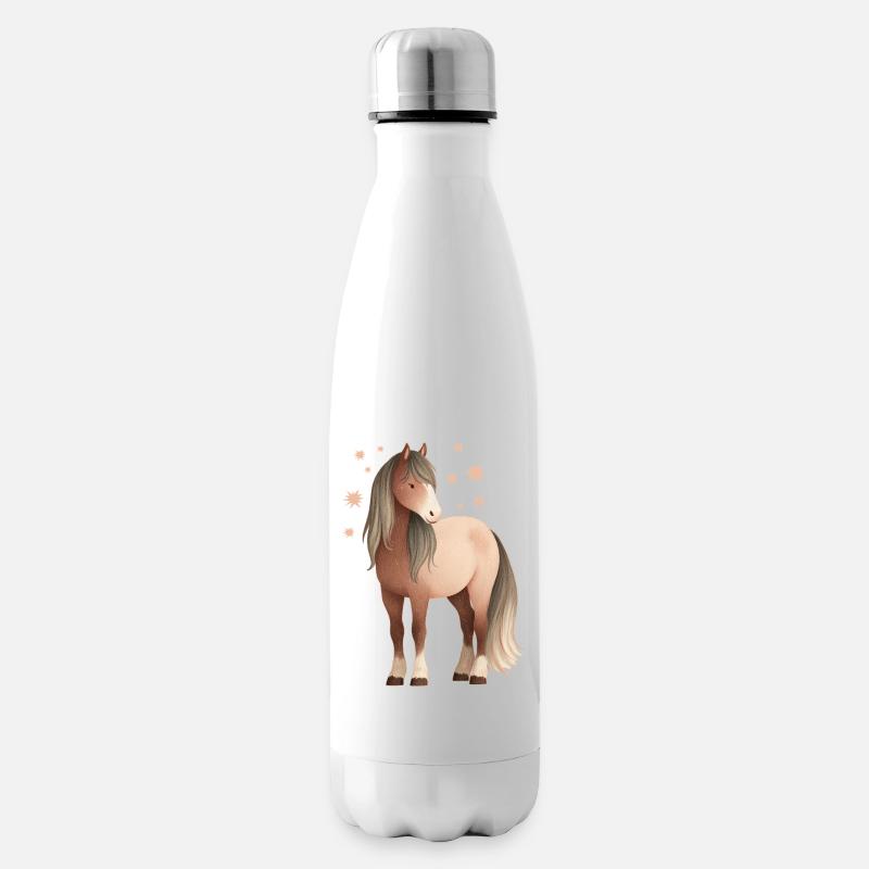 Pferd Sterne - Isolierflasche - Weiß