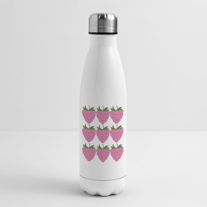 Raspberry Grid Pattern Insulated Water Bottle