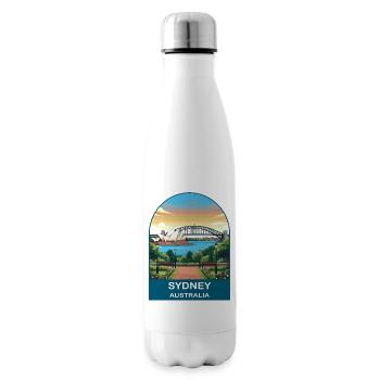 Sydney Australia Opera House Travel Poster Art - Insulated Water Bottle - white - Right