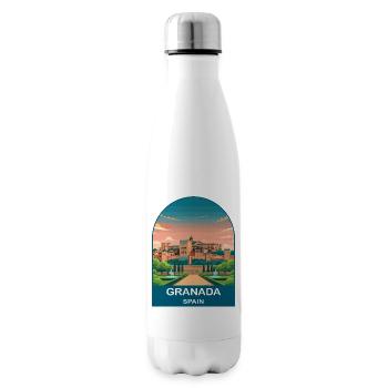Granada Spanien Vintage-Reiseplakat-Kunst - Isolierflasche - Weiß - Rechts