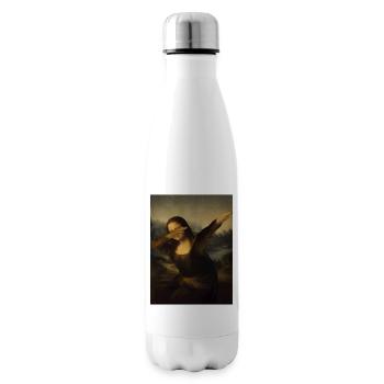 Mona Lisa betupfen Leonardo Da Vinci Mona Lisa - Isolierflasche - Weiß - Rechts