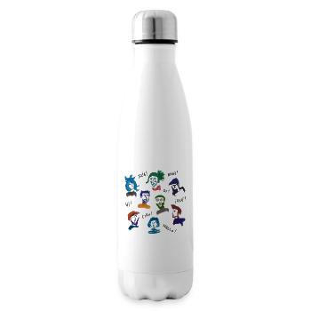 Bunte Kopfgesichter - Isolierflasche - Weiß - Rechts