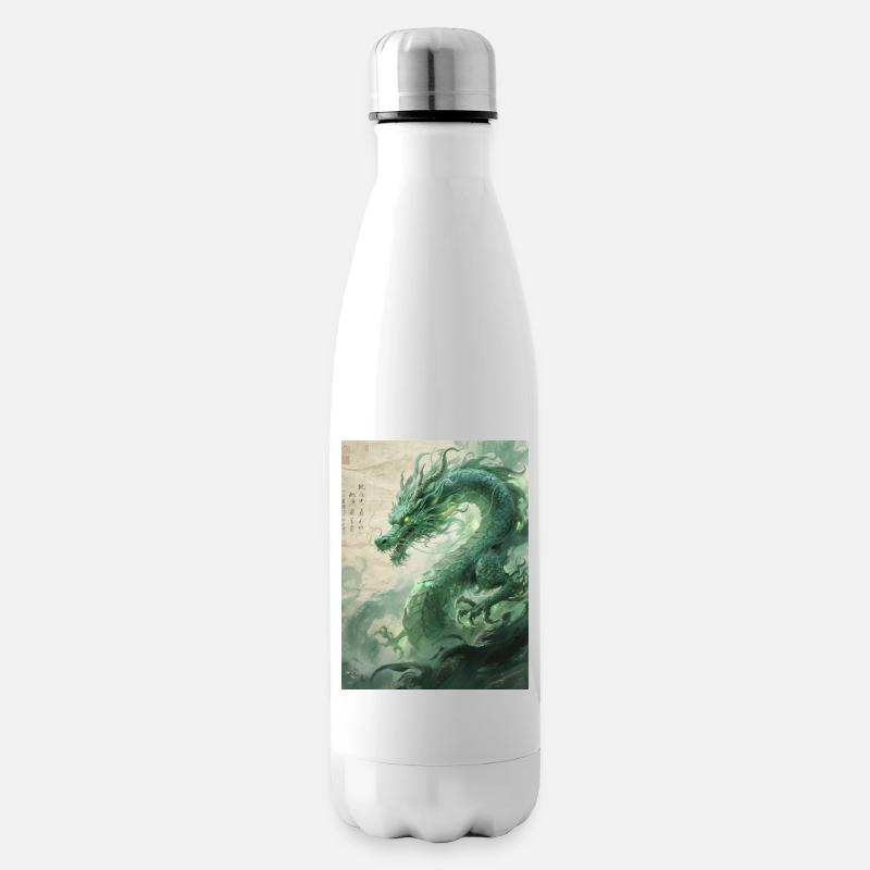 Le Gardien d'Émeraude : Qinglong - Force Éternelle - Bouteille isotherme - blanc
