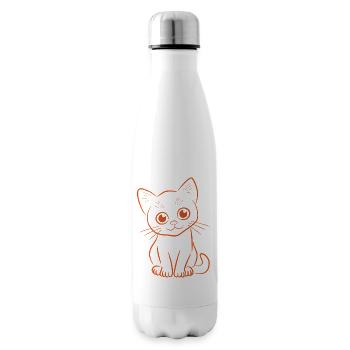 Kitten in orange - Insulated Water Bottle - white - Right