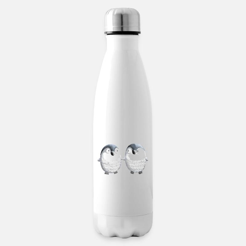 Best Friends Pinguine - Pinguin - Comic - Paar - Isolierflasche - Weiß
