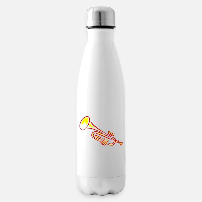 Trompete Bläser Design - Isolierflasche - Weiß