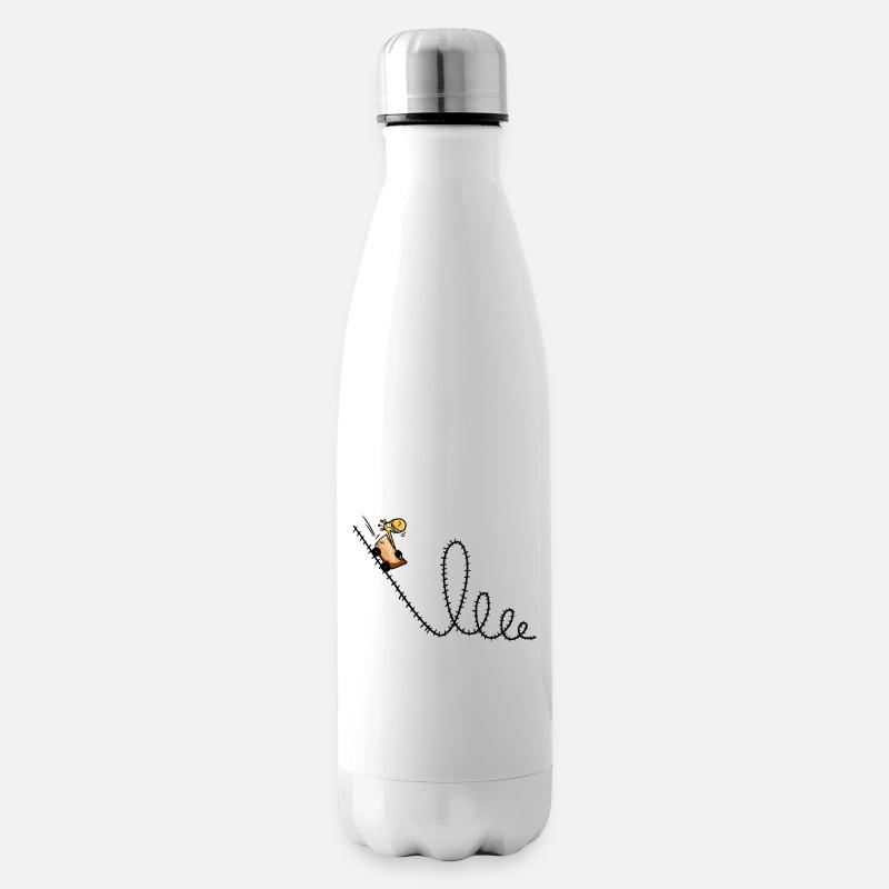 Giraffe fährt Achterbahn - Isolierflasche - Weiß