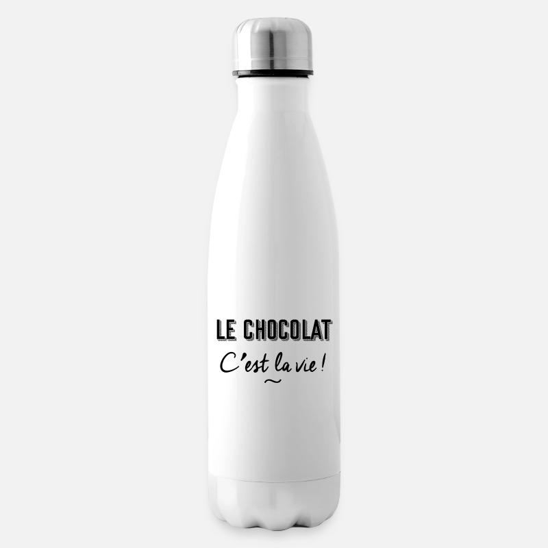 Le chocolat c'est la vie ! - Bouteille isotherme - blanc