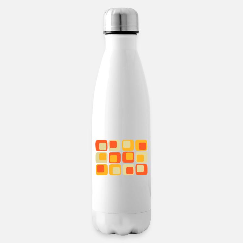 70er Jahre Muster - Isolierflasche - Weiß