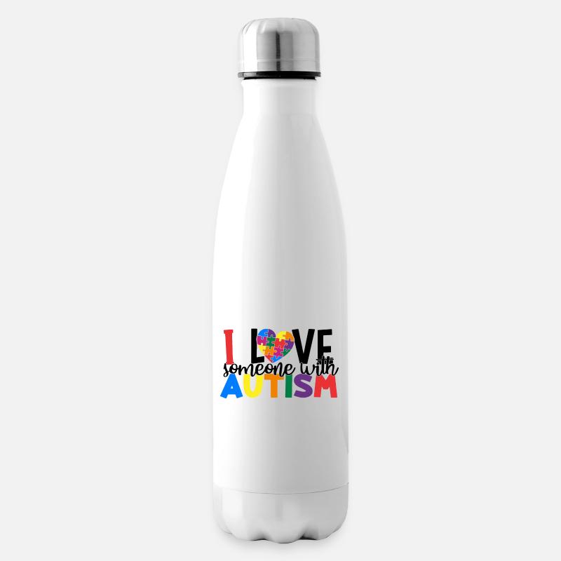 Ich liebe jemanden mit Autismus - Isolierflasche - Weiß