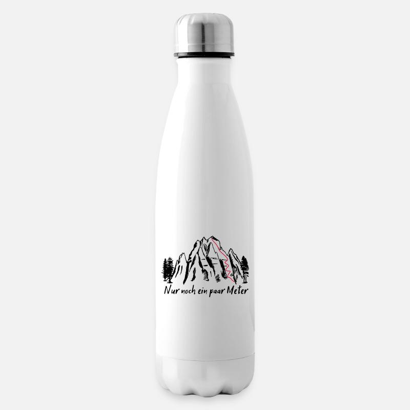 Berge, Bergsteigen - nur noch ein paar Meter - Isolierflasche - Weiß