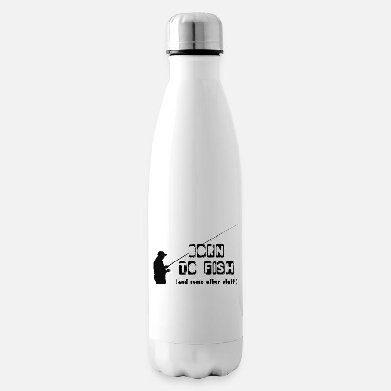 born to fish - Bouteille isotherme - blanc