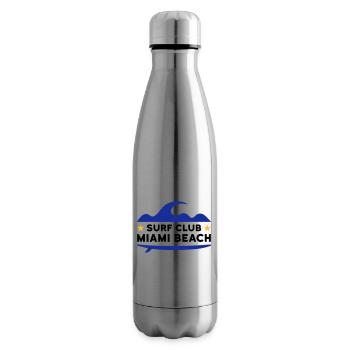 Surf club, Miami beach (vague, étoiles, planche de surf) - Bouteille isotherme - argent clair - Droite