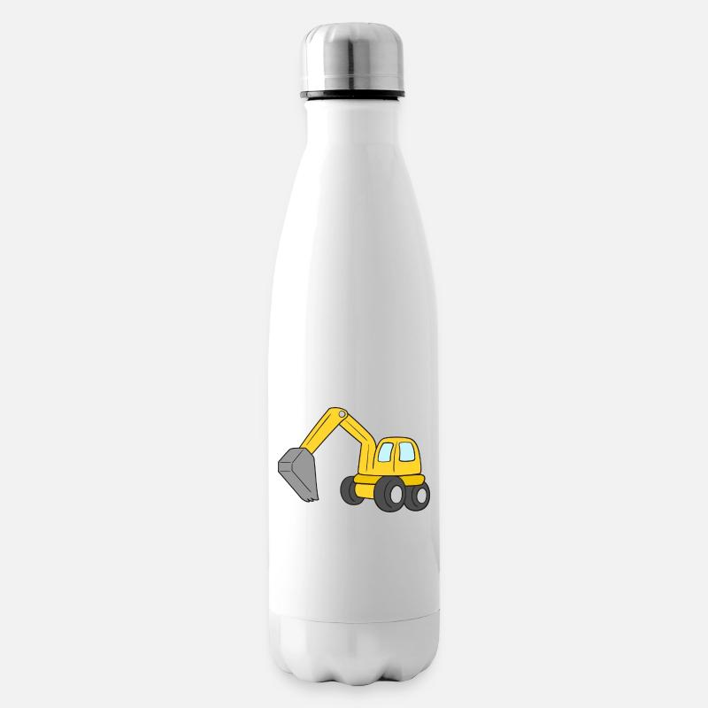 Bagger - Isolierflasche - Weiß