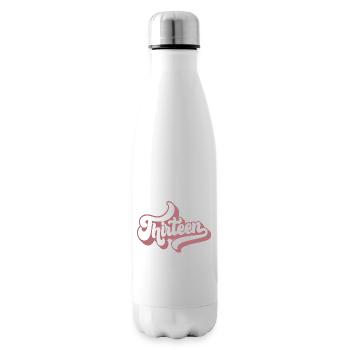 Süßes Geschenk zum 13. Geburtstag 13 Jahre alt - Dreizehn - Isolierflasche - Weiß - Rechts