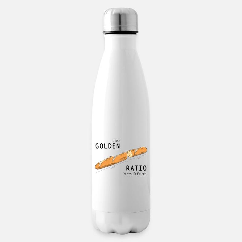 Baguette Goldener Schnitt Frühstück cooler Spruch - Isolierflasche - Weiß
