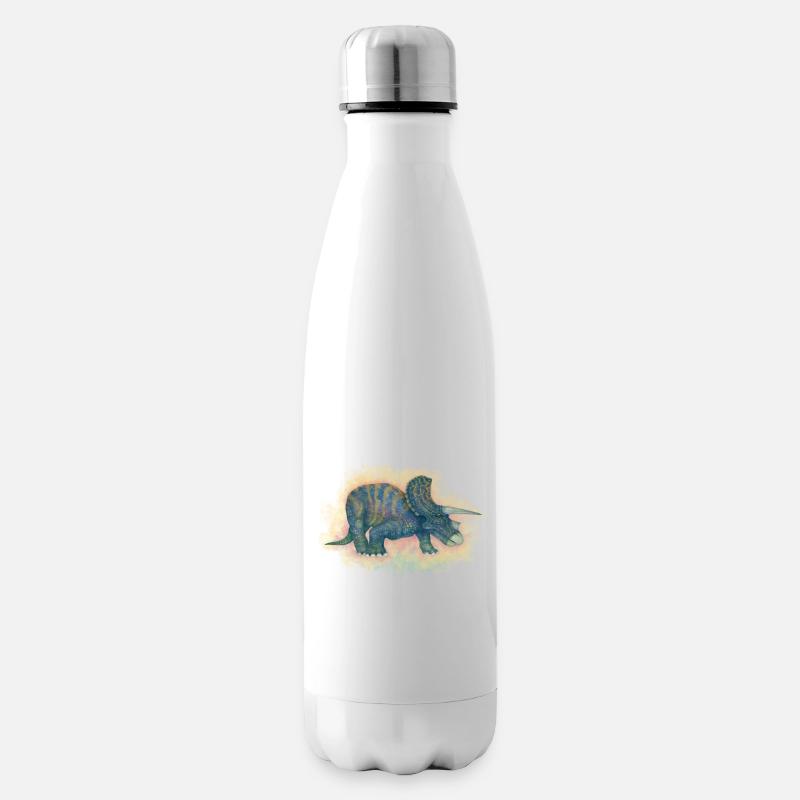 Gehörnte Dinosaurier - Isolierflasche - Weiß