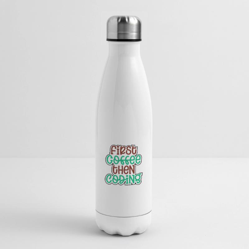 Coder Geschenk zuerst Kaffee dann Codierung Geschenkidee Isolierflasche