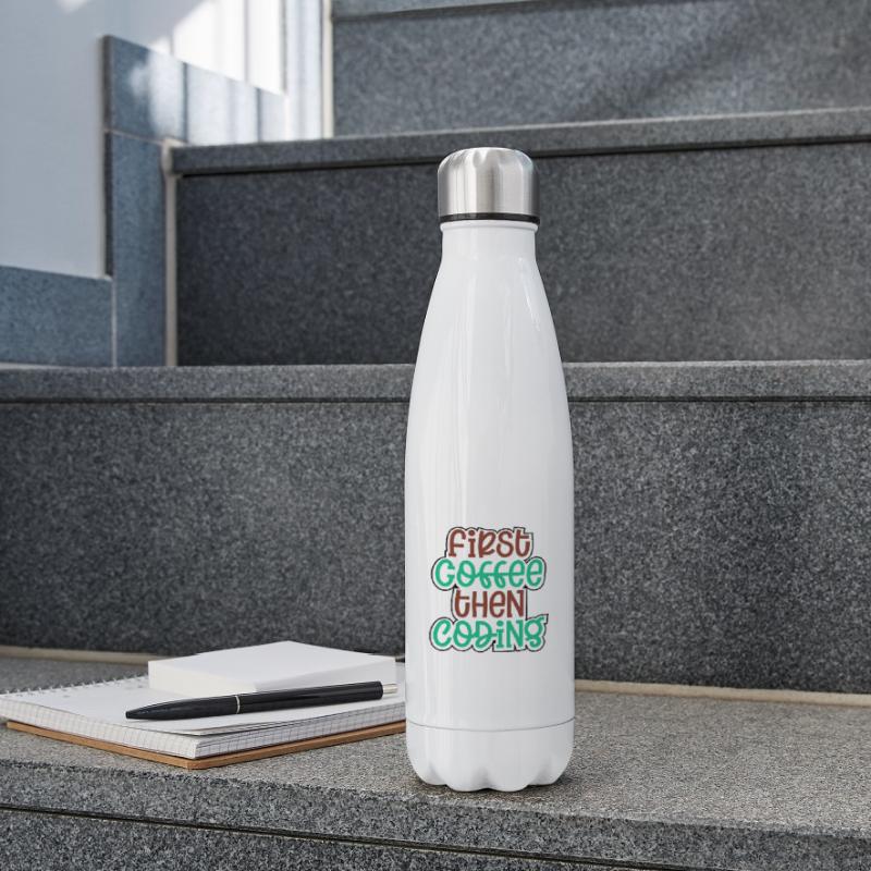 Coder Geschenk zuerst Kaffee dann Codierung Geschenkidee Isolierflasche