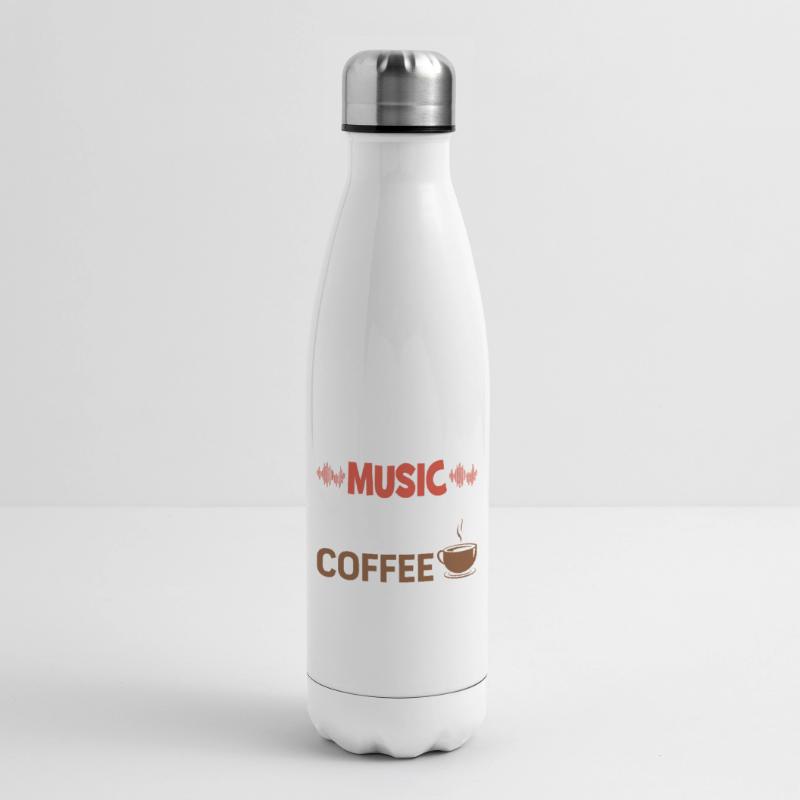 Music solves my problems, coffee solves the rest Insulated Water Bottle