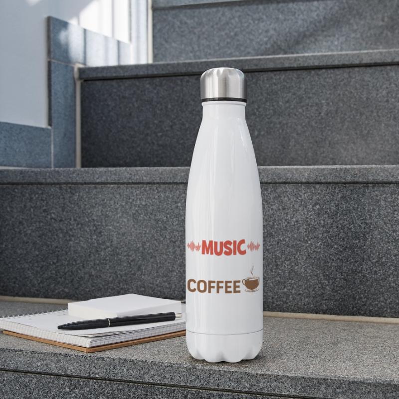 Music solves my problems, coffee solves the rest Insulated Water Bottle