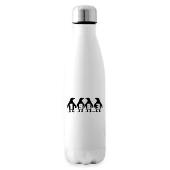 1983 Birthday Penguin Party Winter Swimmers - Insulated Water Bottle - white - Right