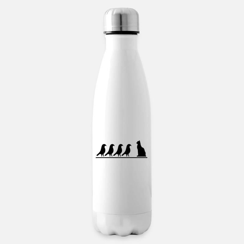 wüste agyptische hyroglyphen "vögel und katze" - Isolierflasche - Weiß