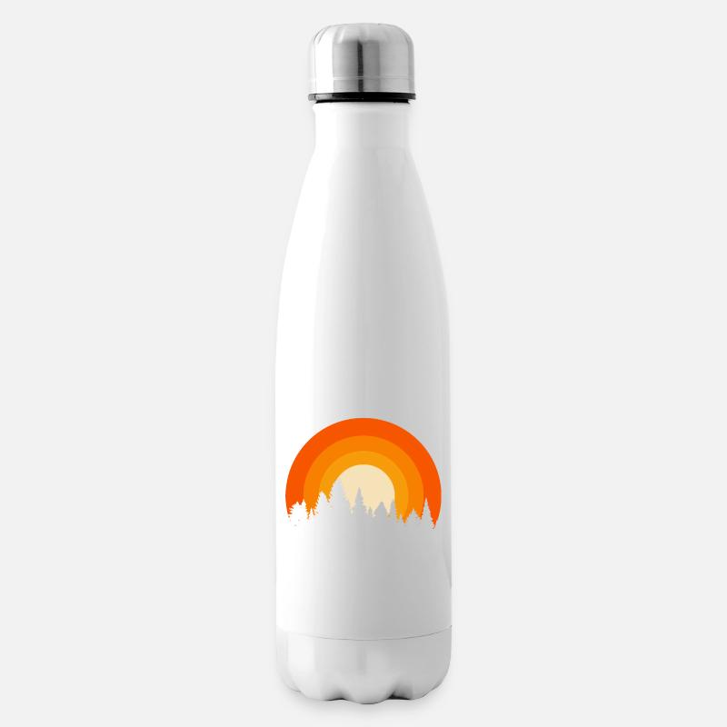 Retrowald Orange - Isolierflasche - Weiß