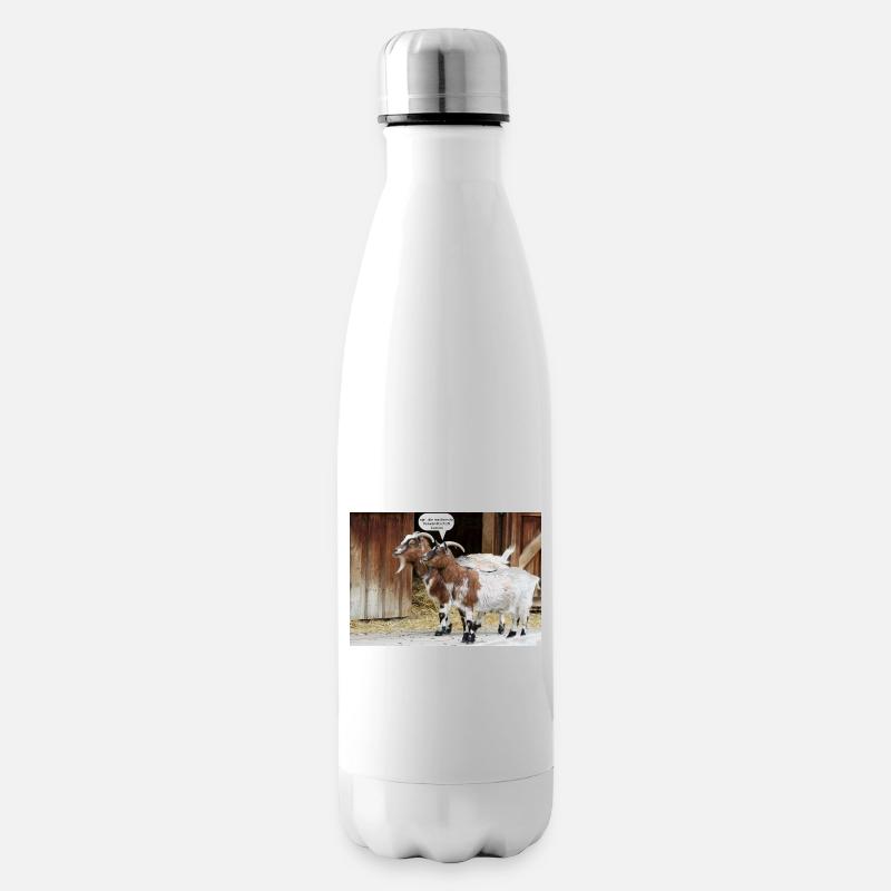 Ziegen - Isolierflasche - Weiß