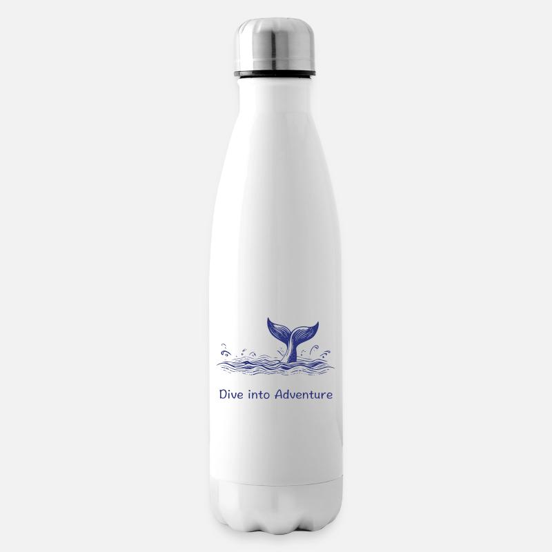 Whale Tail Design: Dive into Adventure - Isolierflasche - Weiß