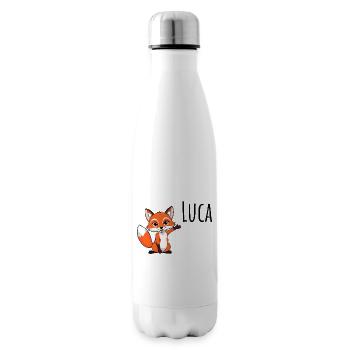Fuchs - Mein Name ist Luca - Süßes Waldtier - Isolierflasche - Weiß - Rechts