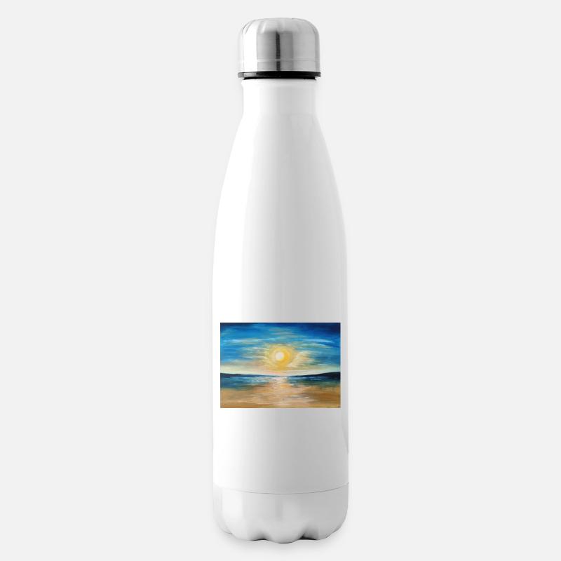 Reflet du coucher de soleil sur les eaux calmes - Bouteille isotherme - blanc