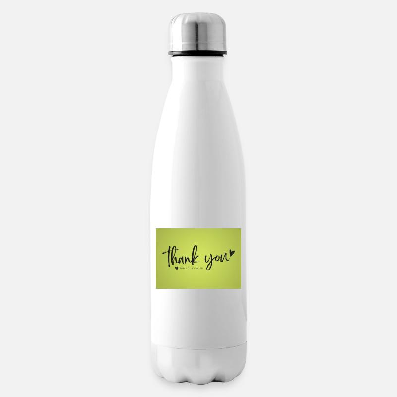 Script de remerciement sur Lime Green - Bouteille isotherme - blanc
