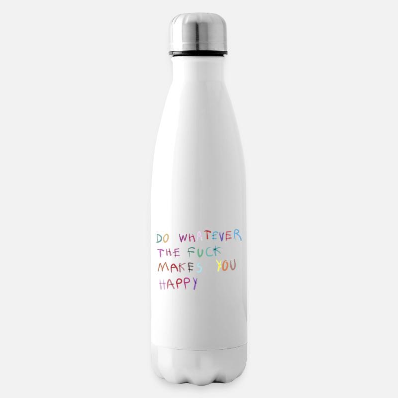 Mach was dich glücklich macht - Isolierflasche - Weiß