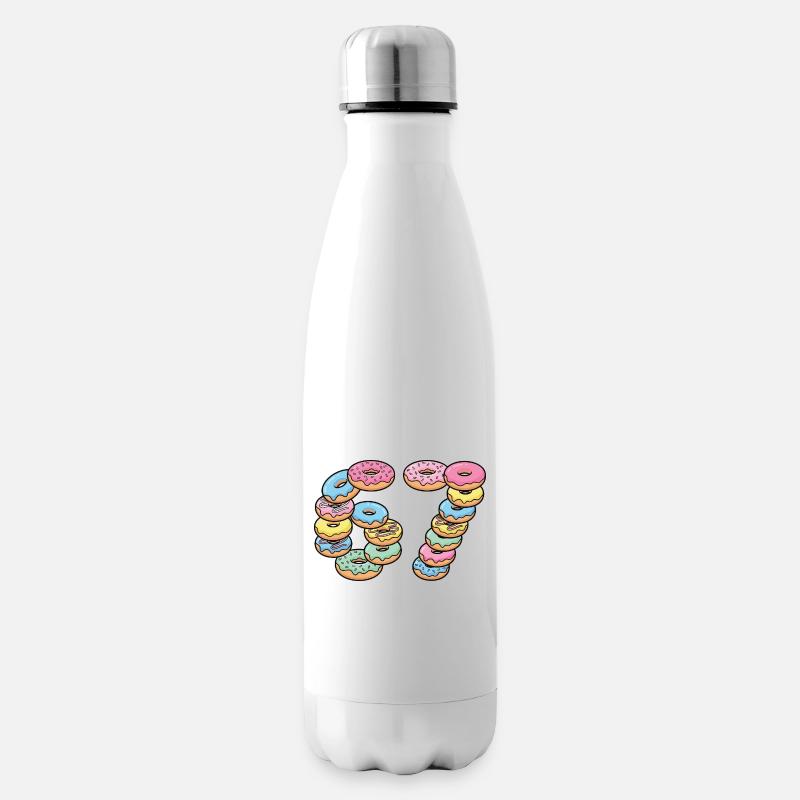 Pastel Donut Stack 67 Muster - Isolierflasche - Weiß