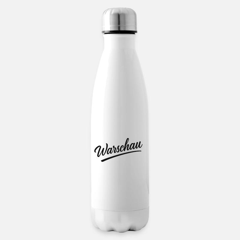 Lettrage de Varsovie en italique - Bouteille isotherme - blanc