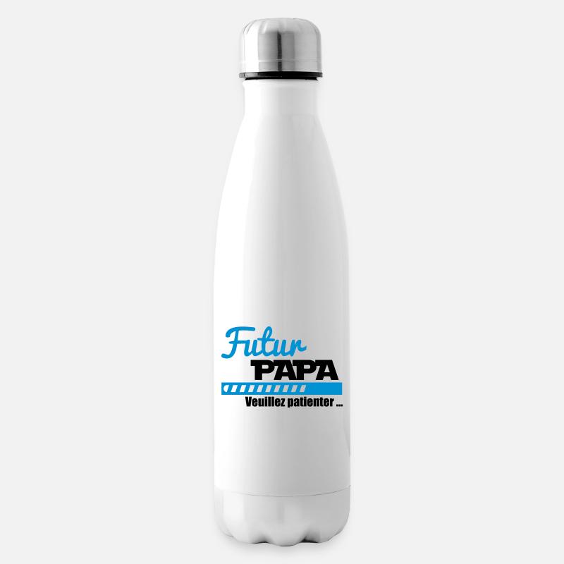 Futur papa - Bientôt père - Bouteille isotherme - blanc