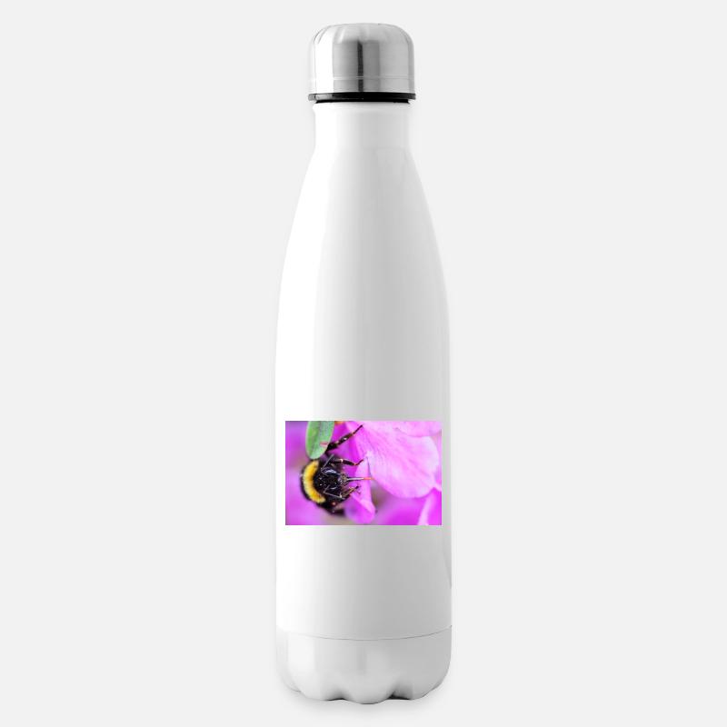 Biene am Veilchen - Isolierflasche - Weiß